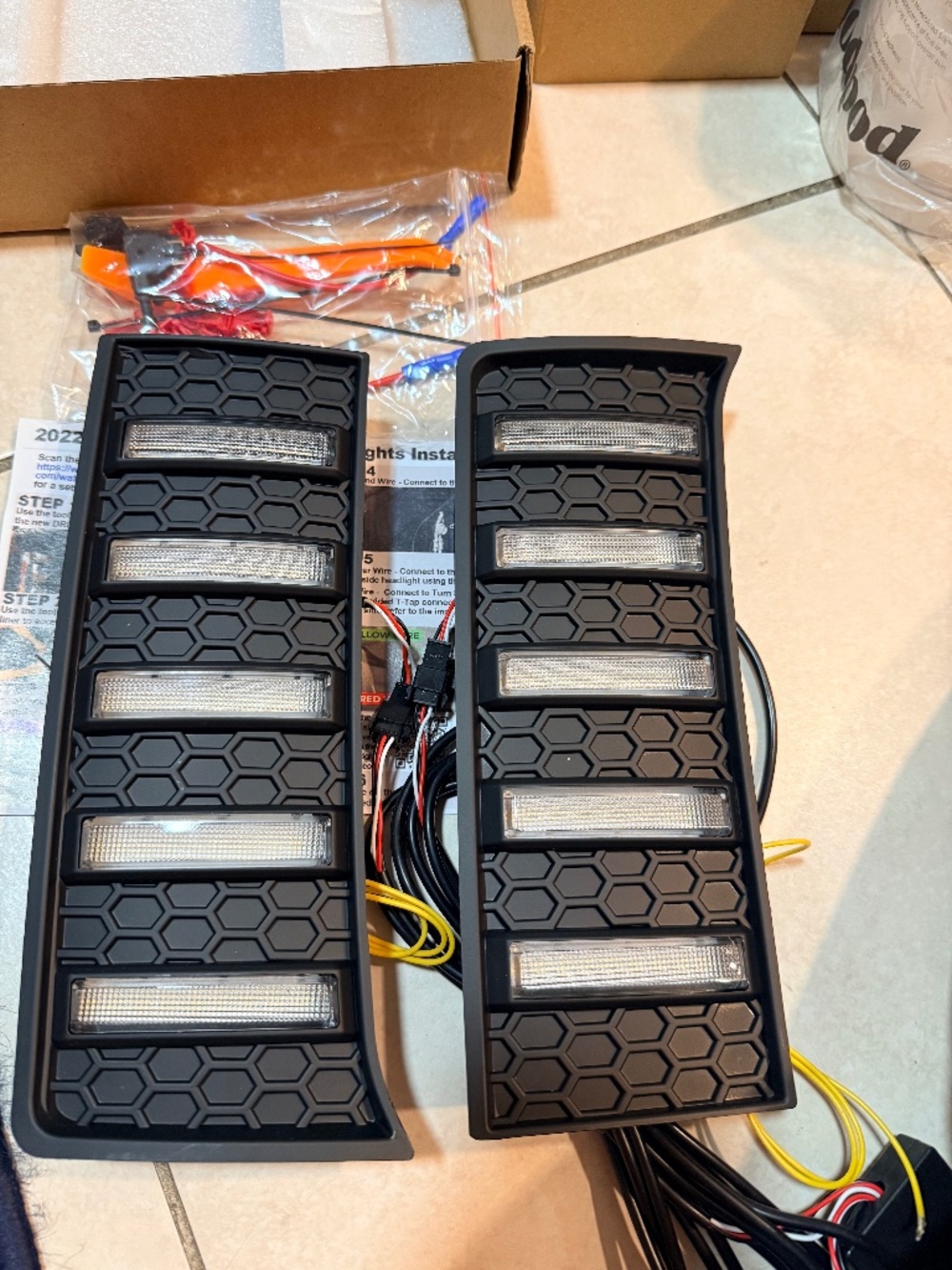 2022-2025 Toyota Tundra LED DRL Grille Lights Amber Turn Signal Kit New
